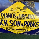 Original Antique Vintage C1910 English Music Enamel Advertising Sign 36 X 24 In