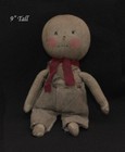 New Primitive  snowball   Little Snowman Doll 9  Tall - Christmas Winter