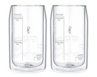 Moderna Artisan Series 15oz Double Wall Barista Coffee Glass  set Of 2 Or 1 