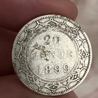 1899 Newfoundland Canada Twenty 20 Cents Victoria Sterling Silver Coin