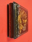 Vtg Russian Hand-painted Black   Red Lacquer Palekh Box Fair Maiden 4   sq Signed