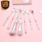 Fantasy Unicorn Makeup Brush Set - Professional Horn Shaped Metal Handle Make   