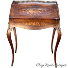 Antique Inliad Louis French Victorian Slant Lid Desk Satinwood Ormolu 19th