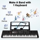 Portable Electronic Digital Piano 61 Keys Piano Keyboard Beginners W microphone