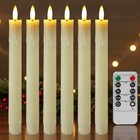 6pcs Remote Control Flickering Flameless Taper Led Candles Light Battery Powered