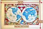 Rare Air France 1950 s Lucien Boucher Planisphere Backing Affixed And Framed