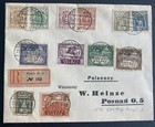 1919 Poznan Poland First Day Cover Locally Used Imperforate Definitive Set
