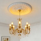 23 62 Inch Ceiling Medallion Decorative  Round White Plaster Carved Lamp Plate