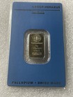 Argor Heraeus 5 Gram  9995 Fine Palladium Bar Sealed In Assay- Amazing Toning  