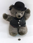 New Vintage 1987 Applause Retired Bear Plush Stuffed Animal 12  Bowler Hat Vest