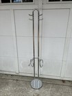 Mid-century   Post Modern    Art Deco Chrome Towel  Coat  Holder Pole Rack