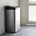 Flashsales - Nine Stars 13 2 Gal Touchless Trash Can  Black Stainless Steel