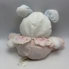 Vintage 1988 Fisher Price Puffalump Baby Pastel Pink Bear Mouse Rattle Plush
