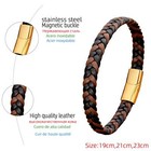 Simple Classic Stainless Steel Bracelet For Women   Men  Braided Leather Bangle