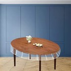 54 x72  Clear Vinyl Oval Tablecloth Heavy Duty Waterproof Table Cover Wipe Clean