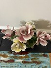 Capodimonte Italy Porcelain 5 Roses Flower Centerpiece 11 x8 x4 