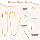 10-pack Large Safety Pin  3 15 In 80mm  Heavy Brooch Pin  gold Tone 