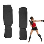 Mma Shin Protector Pads Muay Thai Instep Leg Guards Training Kick Boxing Black