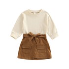 Toddler Kids Baby Girl Ruffle T-shirt Tops Skirt Dress Set Party Outfits Clothes
