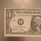2013  one Dollar   Fancy Serial Number - Off Center Miscut Error Note