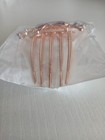 Rose Gold Tone Floral Hair Comb W  Purple Crystal Rhinestones Metal Bridal