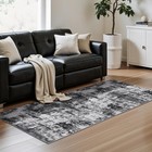 2x8 Runner Rug For Hallway  Washable Black Grey Kitchen Runners