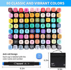 80 Colors Alcohol Markers Set  Dual Tip Coloring Markers  Permanent Art Drawing