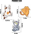 Scratch Cat Vinyl Car Sticker Decal  Three Funny Climbing Large  Multicolor 