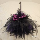 Kids Halloween Witch Broom Black   Purple W Extra Tulle Added  32   Light Weight