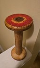 Large Vtg Wooden Red Paint Industrial Textile Bobbin Spool 9 1 4 