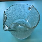 Large Vintage 1970 s Glass Brutalist Serving Pitcher   Mid Century Modern Design