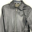 Hard Rock Cafe Nashville Leather Jacket Womens Medium Black Embroidered