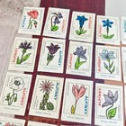 137  Matchbox Labels  Flowers  24 Designs  Circa 1967  Rare  Antique  Label