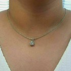 1 00 Ct Round Simulated Diamond Solitaire Pendant Necklace 14k White Gold Plated