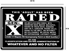 Funny Adult Rated Gen X  Description 70 s 80 s Retro  All Metal Tin Sign  8 X 12