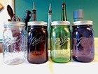 Ball Mason Jar Purple Amber Green Glass Storage Leak Proof Quart Wide Mouth