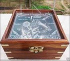 Antique Collectible Nautical Brass Working German Marine Sextant W  Wooden Box