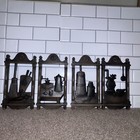 4 Rare Vintage Homco Colonial Kitchen Brown Plastic Hanging Wall Plaques