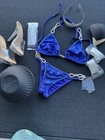 Angel Competition Bikinis Blue Rhinestone Competition Set Heels Sz 7 5   Jewelry