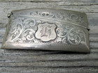 Antique British Sterling Silver Business Calling Card Case Curved