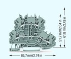 10x Wago Top Job s 2 Tier Terminal Block 2 5mm   Grey 2002-2201   t2de Lot Of 10