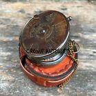 Vintage Brass 100 Year Callendar Compass Antique Pocket Gift Compass With Case