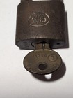 Vintage Wb Wilson Bohannon Brass Padlock Lock 3360 With Bent Key