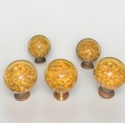 5 Vtg Ruth Richmond Small Knobs Gold Lucite Gold Flecks 1 1 4    Brass 1970   s
