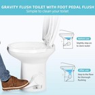 Portable Toilet High Profile Pedal Gravity Flush Rv Travel Outdoor Camper Van