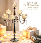 Elegant 5 Arm Crystal Candlestick Candle Holders Candelabra Living Room Bedroom