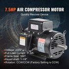 Vevor 7 5hp Air Compressor Electric Motor 230v 3450rpm 184t Frame Cw ccw Rotate