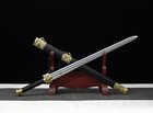 37  handmade Chinese Han Dynasty Sword Folded Steel Ebony Sharp Functional Jian   