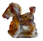 Vintage Imperial Glass Carmel Brown Slag Glass Horse Figurine 4  H X 3 1 2  B