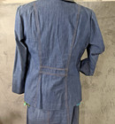 Vtg 70s Suit Denim 3 Piece Womens Suit   70s Wrangler Madras Plaid Cotton Shirt